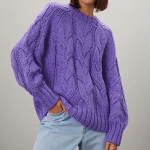 Purple Chunky Sweater Love, Whit by Whitney Port Small Oversized $275